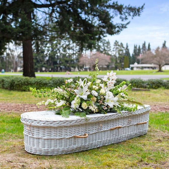 classic whites funeral - full casket visual