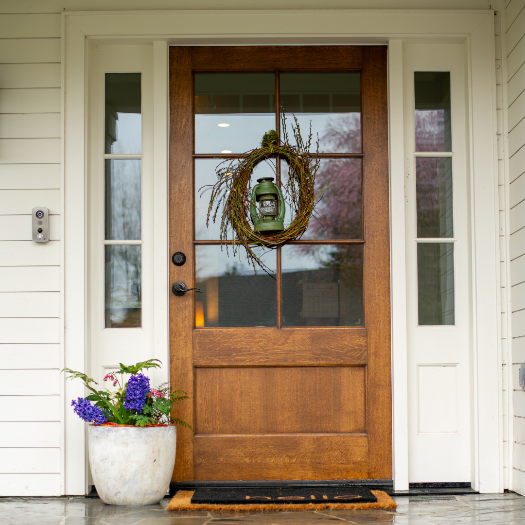 large white planted outdoor pot for front porch