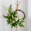 handmade wreath, white flowers for funeral 
